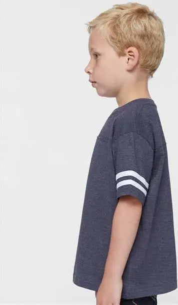 Rabbit Skins 3037 Toddler Football Fine Jersey Tee - Vintage Navy White