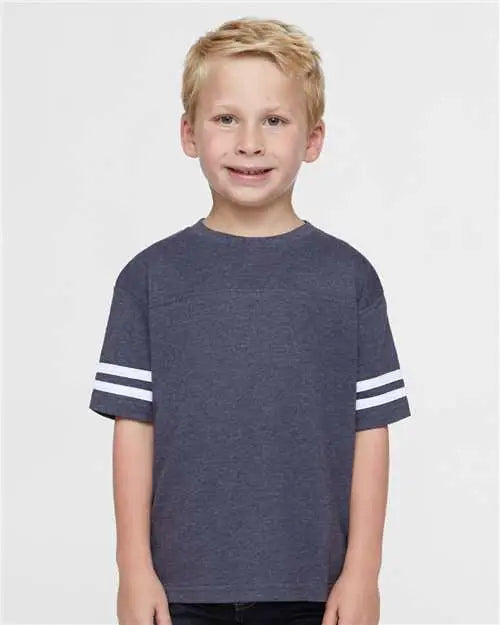 Rabbit Skins 3037 Toddler Football Fine Jersey Tee - Vintage Navy White