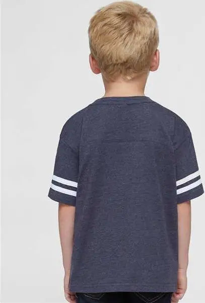 Rabbit Skins 3037 Toddler Football Fine Jersey Tee - Vintage Navy White
