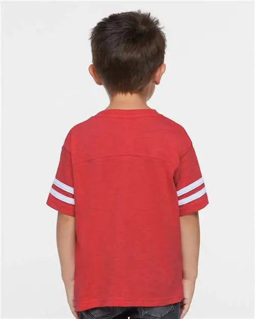 Rabbit Skins 3037 Toddler Football Fine Jersey Tee - Vintage Red White