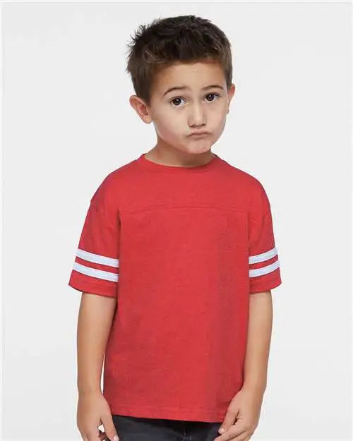Rabbit Skins 3037 Toddler Football Fine Jersey Tee - Vintage Red White