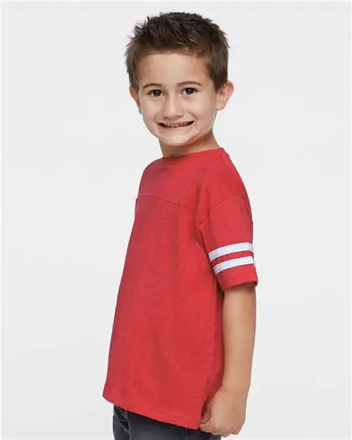 Rabbit Skins 3037 Toddler Football Fine Jersey Tee - Vintage Red White
