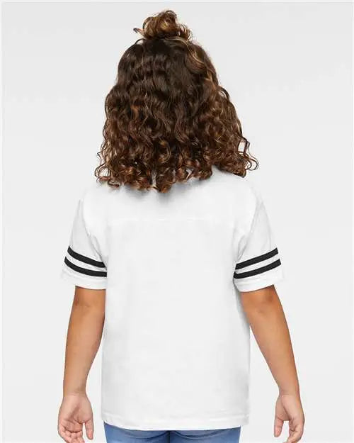 Rabbit Skins 3037 Toddler Football Fine Jersey Tee - White Solid Black