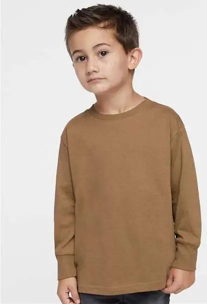 Rabbit Skins 3302 Toddler Fine Jersey Long Sleeve Tee - Coyote Brown