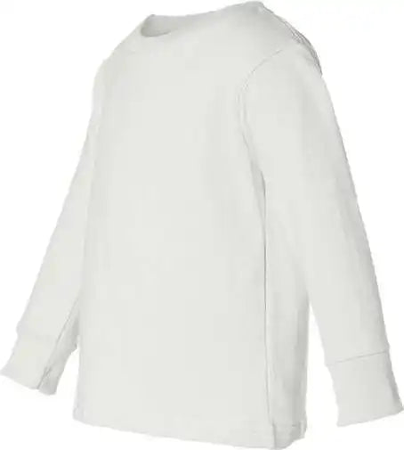 Rabbit Skins 3311 Toddler Long Sleeve Cotton Jersey Tee - White