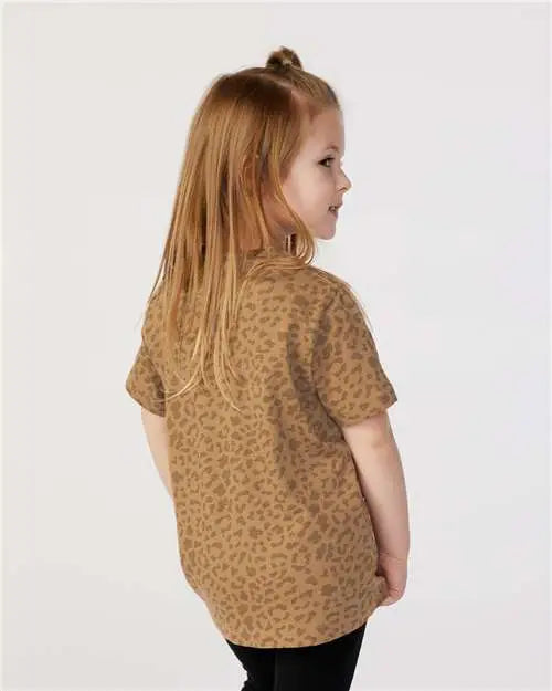 Rabbit Skins 3321 Toddler Fine Jersey Tee - Brown Leopard