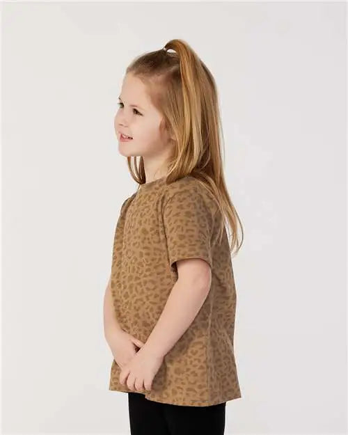 Rabbit Skins 3321 Toddler Fine Jersey Tee - Brown Leopard
