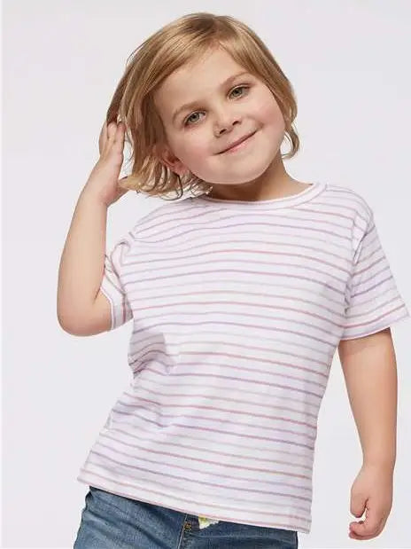 Rabbit Skins 3321 Toddler Fine Jersey Tee - Lilac Stripe