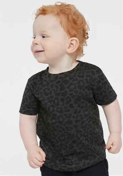 Rabbit Skins 3322 Infant Fine Jersey Tee - Black Leopard