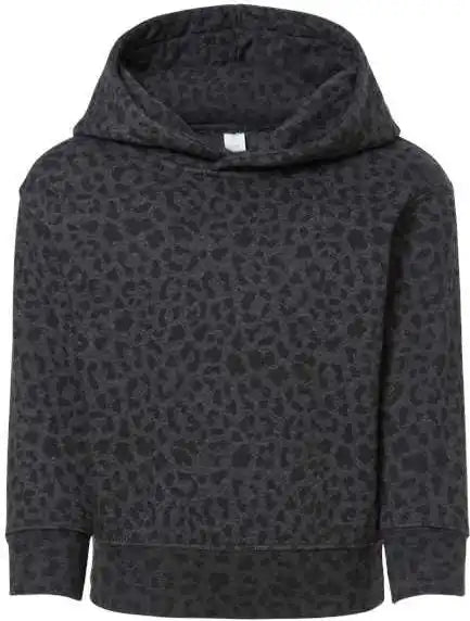 Rabbit Skins 3326 Toddler Pullover Fleece Hoodie - Black Leopard