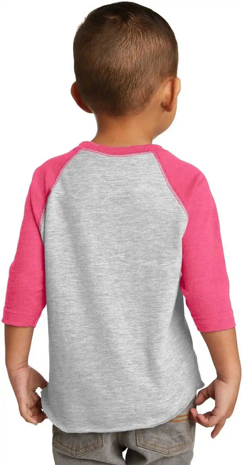 Rabbit Skins 3330 Toddler Baseball Fine Jersey Tee Vintage Heather Hot Pink