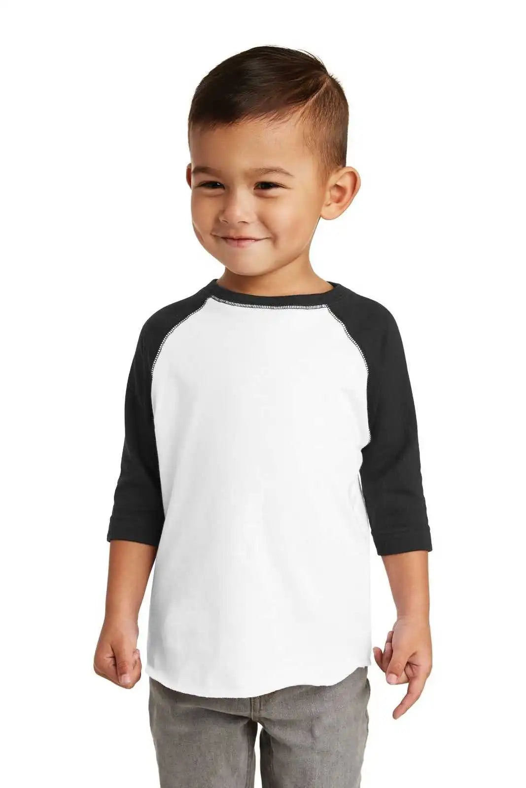 Rabbit Skins 3330 Toddler Baseball Fine Jersey Tee - White Black