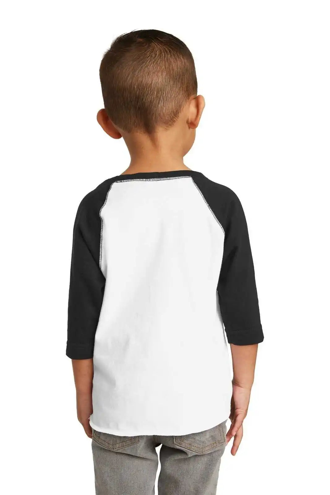 Rabbit Skins 3330 Toddler Baseball Fine Jersey Tee - White Black
