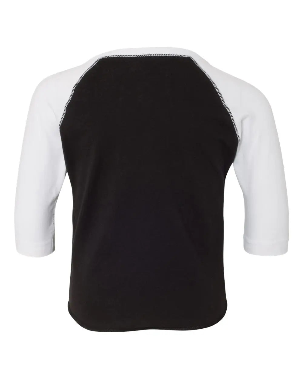 Rabbit Skins 3330 Toddler Baseball Fine Jersey Three-quarter Sleeve Tee - Black Solid White
