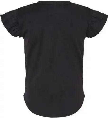 Rabbit Skins 3339 Toddler Flutter Sleeve Tee - Black