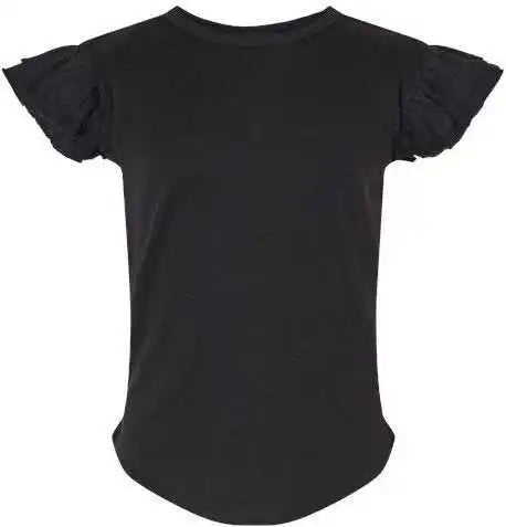 Rabbit Skins 3339 Toddler Flutter Sleeve Tee - Black