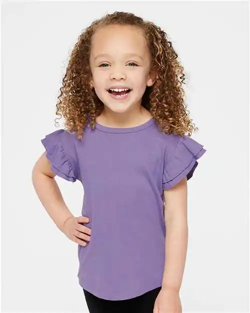 Rabbit Skins 3339 Toddler Flutter Sleeve Tee - Lavender