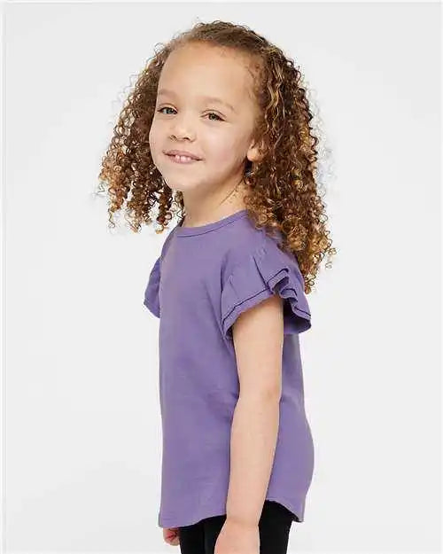 Rabbit Skins 3339 Toddler Flutter Sleeve Tee Lavender