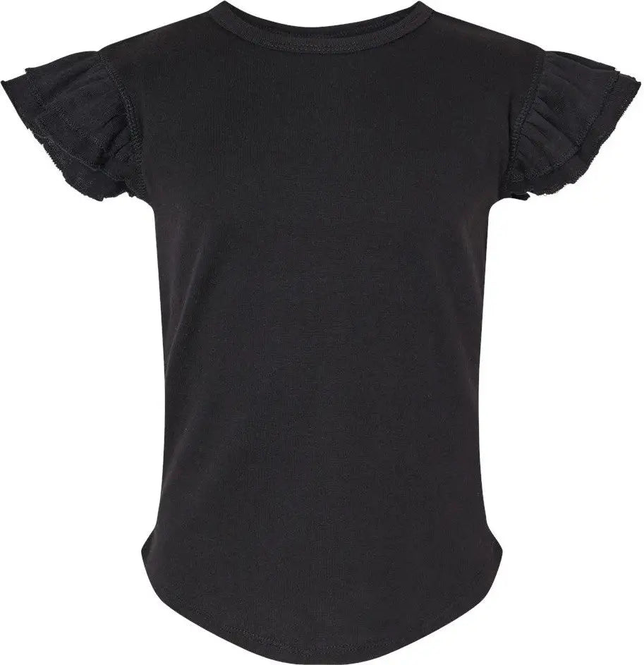 Rabbit Skins 3339la Toddler Flutter Sleeve Tee - 3339 - Black - 4t