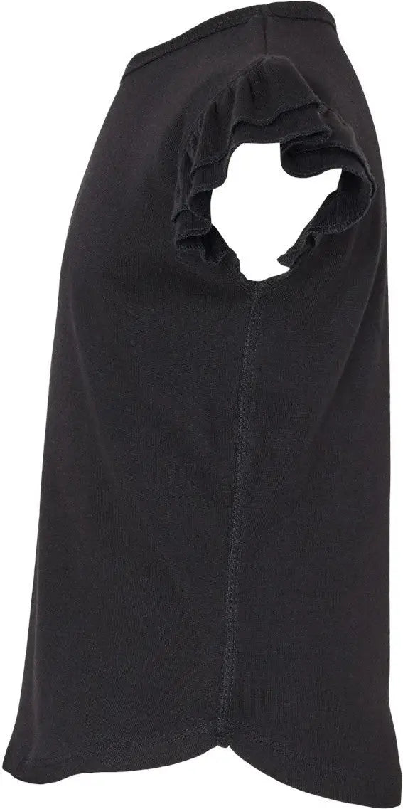 Rabbit Skins 3339la Toddler Flutter Sleeve Tee - 3339 - Black