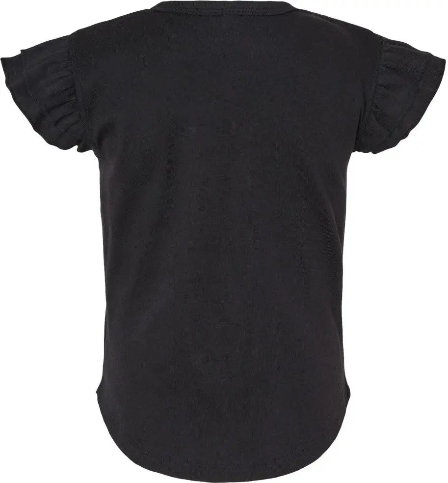 Rabbit Skins 3339la Toddler Flutter Sleeve Tee - 3339 - Black