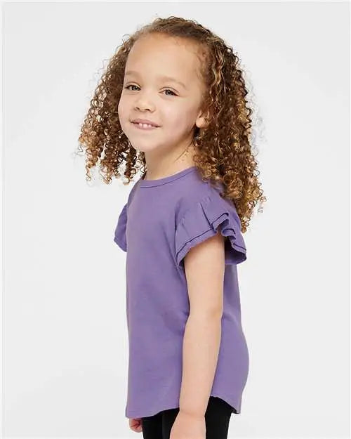 Rabbit Skins 3339la Toddler Flutter Sleeve Tee - 3339 - Lavender