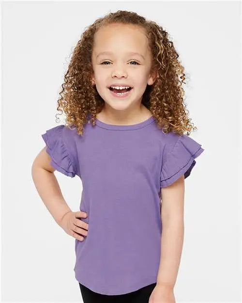 Rabbit Skins 3339la Toddler Flutter Sleeve Tee - 3339 - Lavender