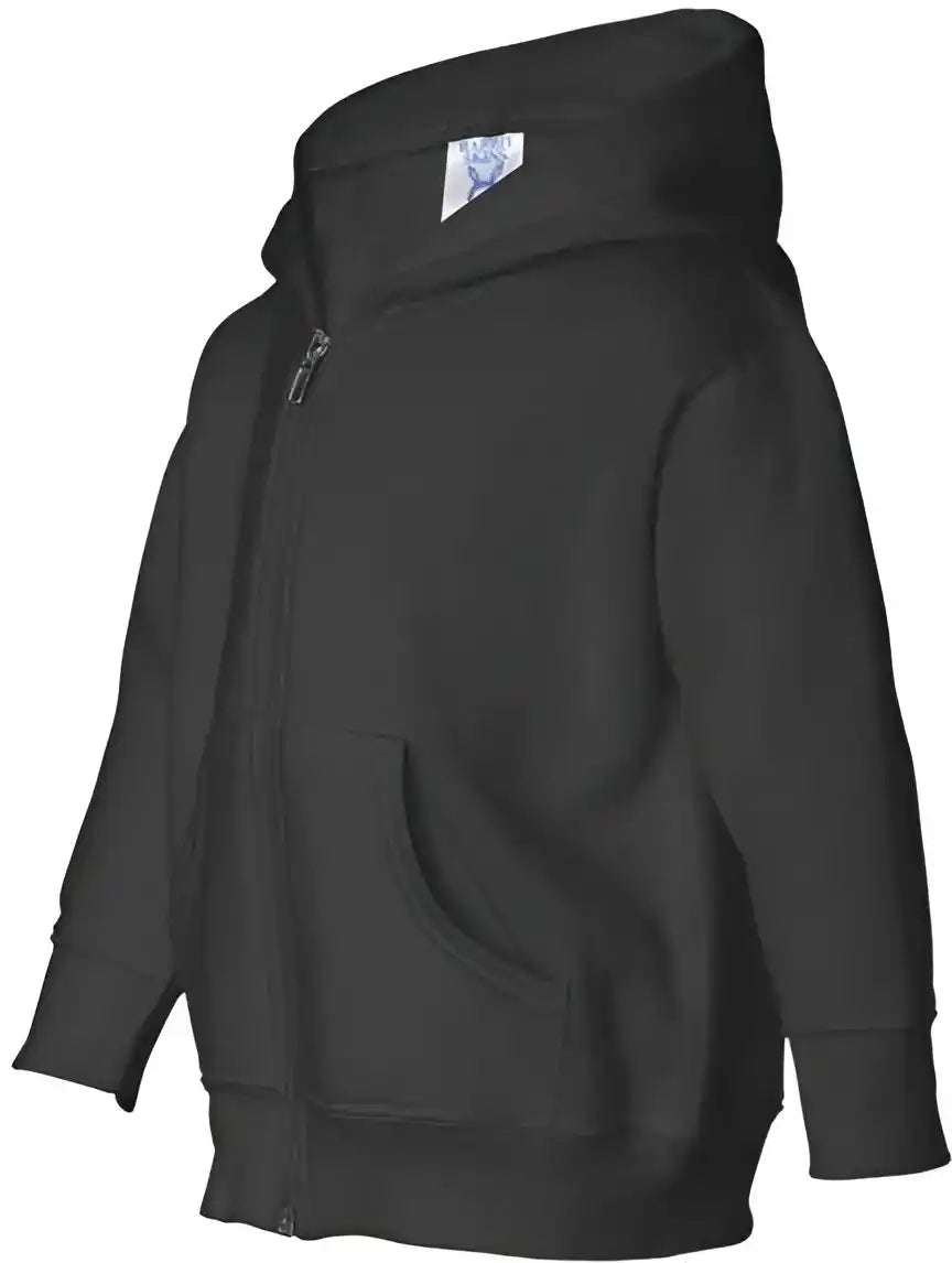 Rabbit Skins 3346 Toddler Full Zip Fleece Hooded Sweatshirt Black
