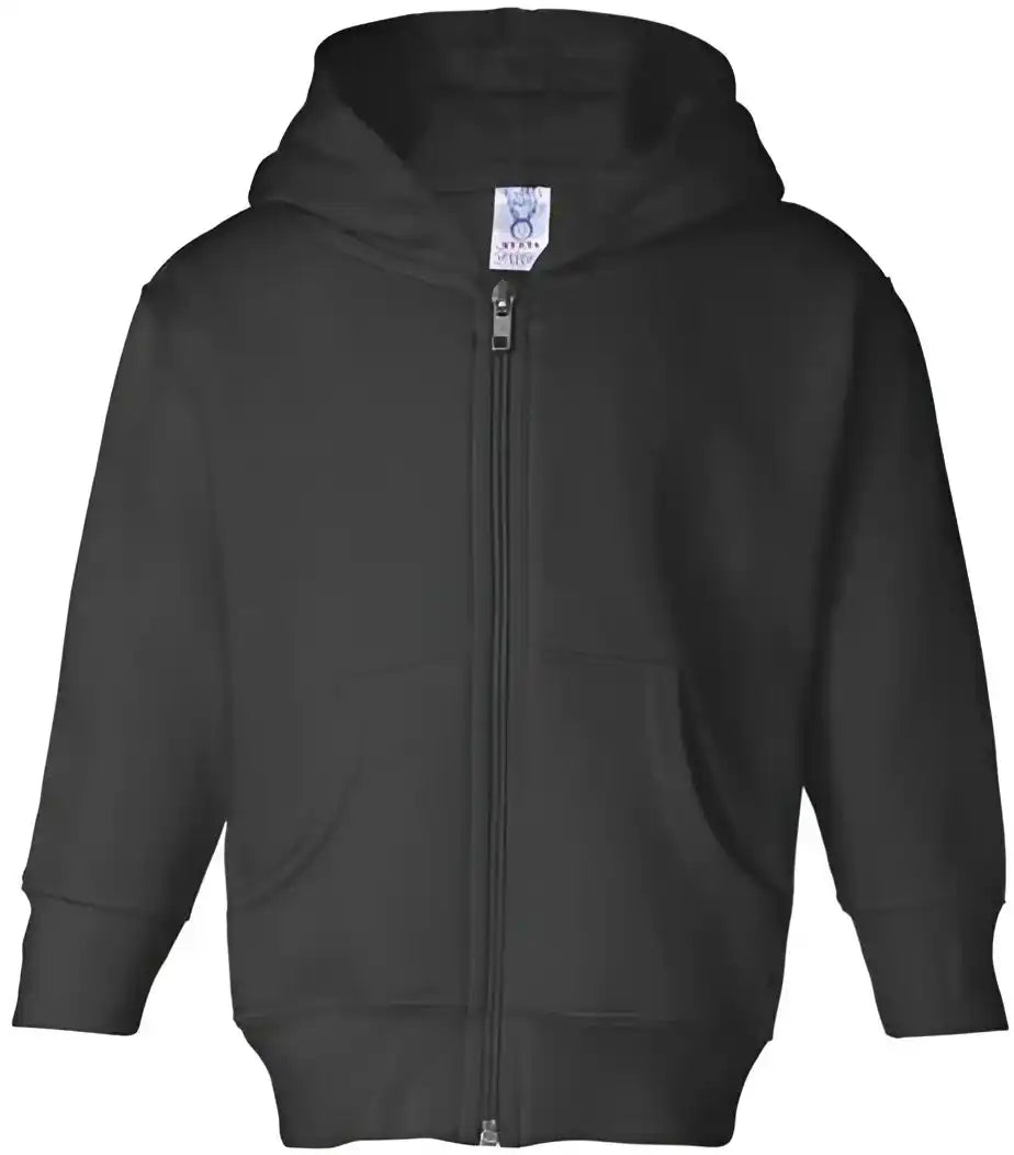 Rabbit Skins 3346 Toddler Full Zip Fleece Hooded Sweatshirt Black