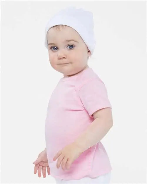 Rabbit Skins 3400r Infant Baby Rib Tee - 3400 - Pink