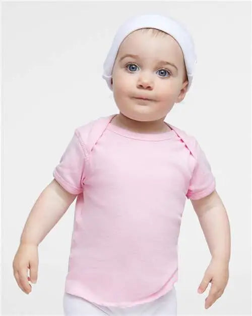 Rabbit Skins 3400r Infant Baby Rib Tee - 3400 - Pink