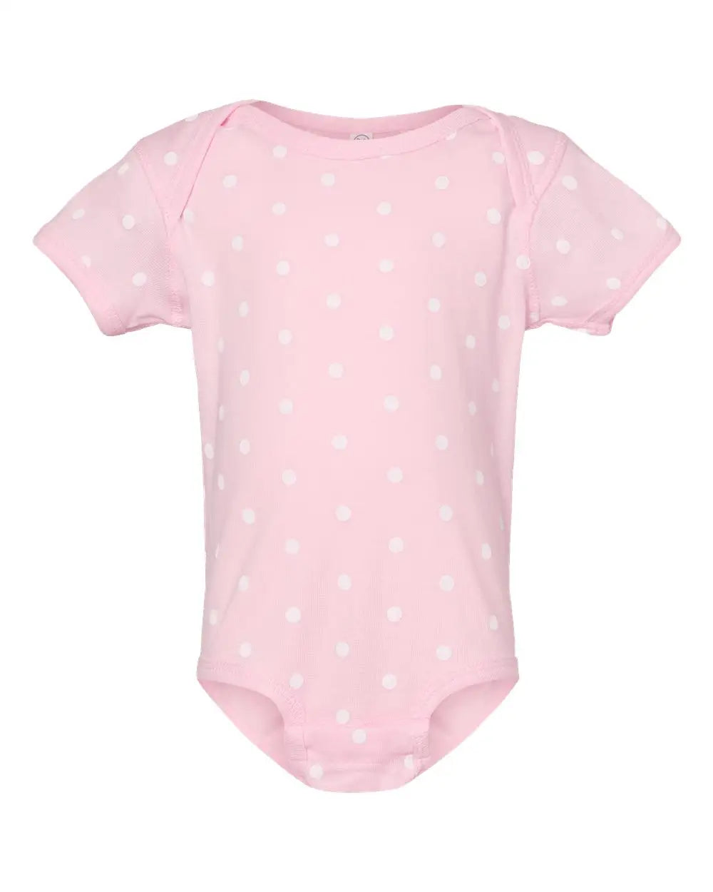 Rabbit Skins 4400 Infant Baby Rib Bodysuit - Ballerina White Dot - Ballerina/ / 6m