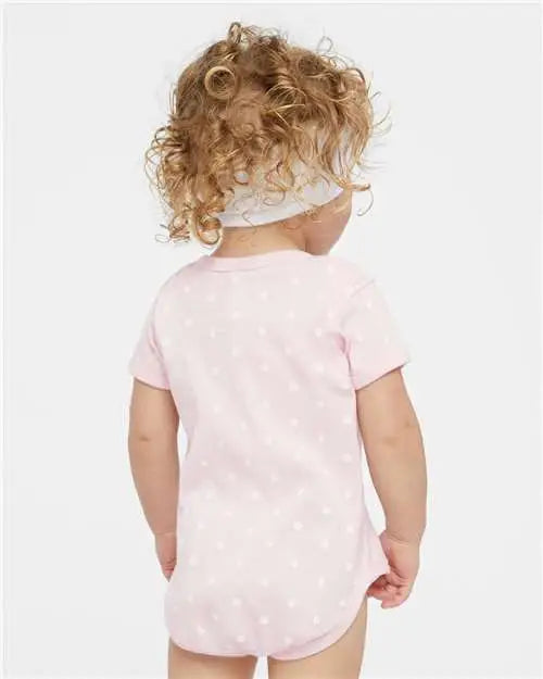Rabbit Skins 4400 Infant Baby Rib Bodysuit - Ballerina White Dot