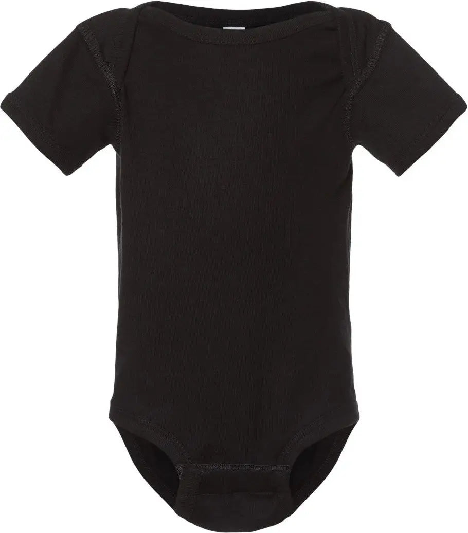 Rabbit Skins 4400 Infant Baby Rib Bodysuit - Black