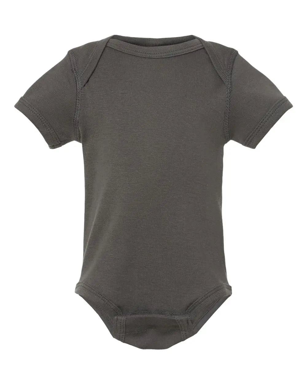 Rabbit Skins 4400 Infant Baby Rib Bodysuit - Charcoal - Dark Gray / Nb
