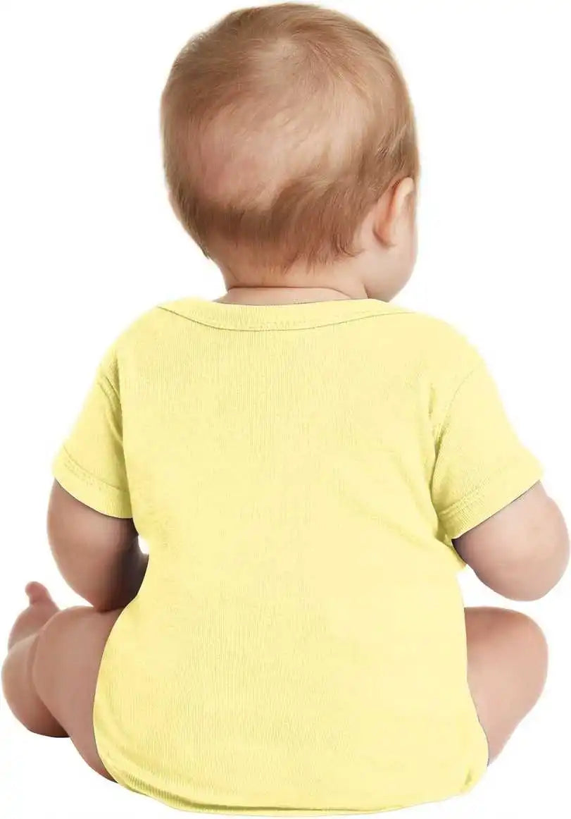Rabbit Skins 4400 Infant Short Sleeve Baby Rib Bodysuit Banana