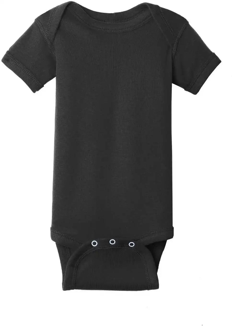 Rabbit Skins 4400 Infant Short Sleeve Baby Rib Bodysuit Black