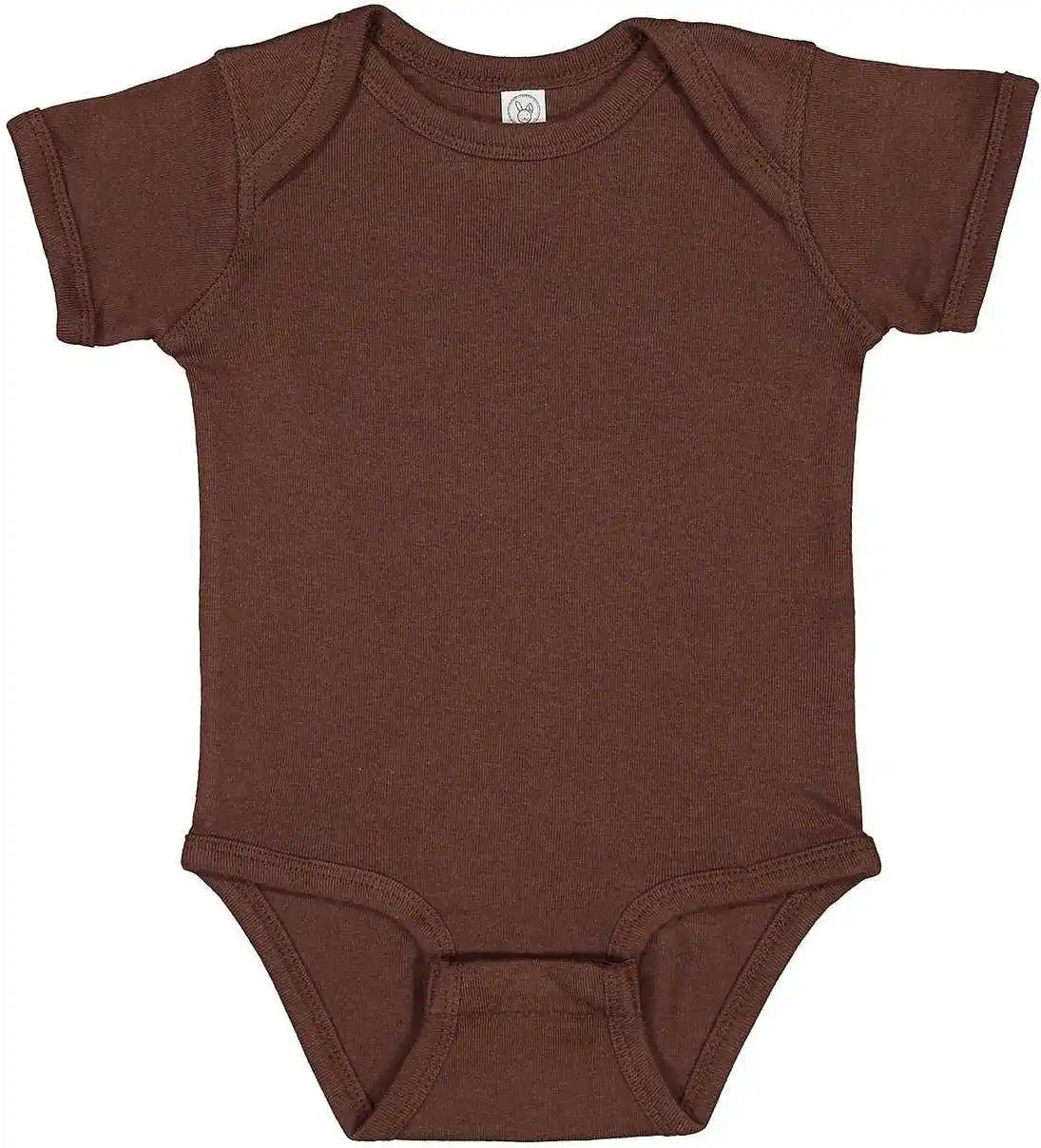 Rabbit Skins 4400 Infant Short Sleeve Baby Rib Bodysuit - Brown