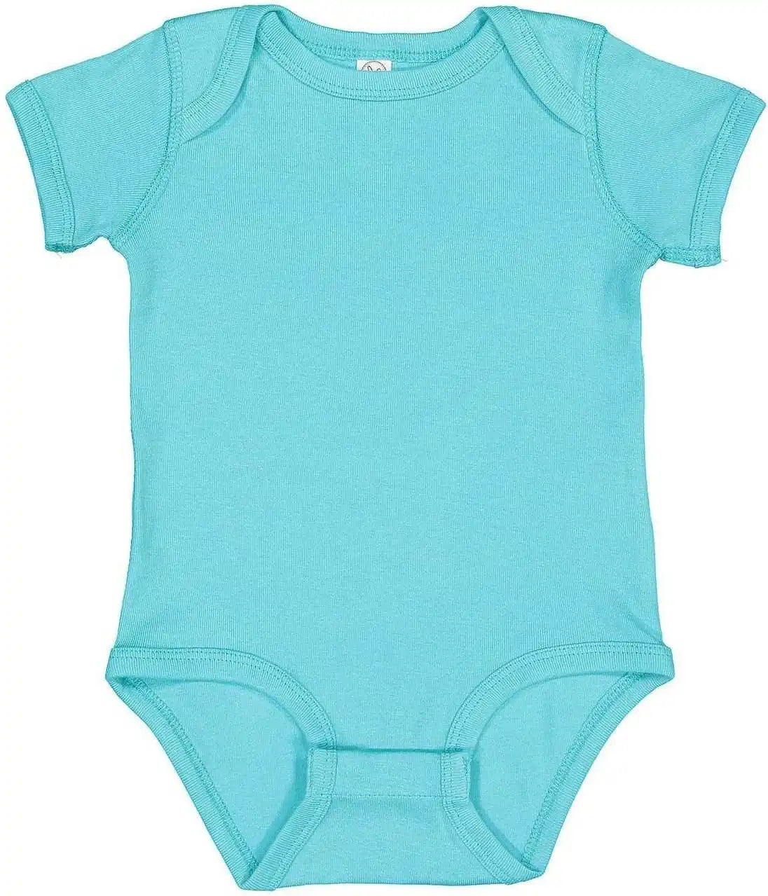 Rabbit Skins 4400 Infant Short Sleeve Baby Rib Bodysuit Caribbean