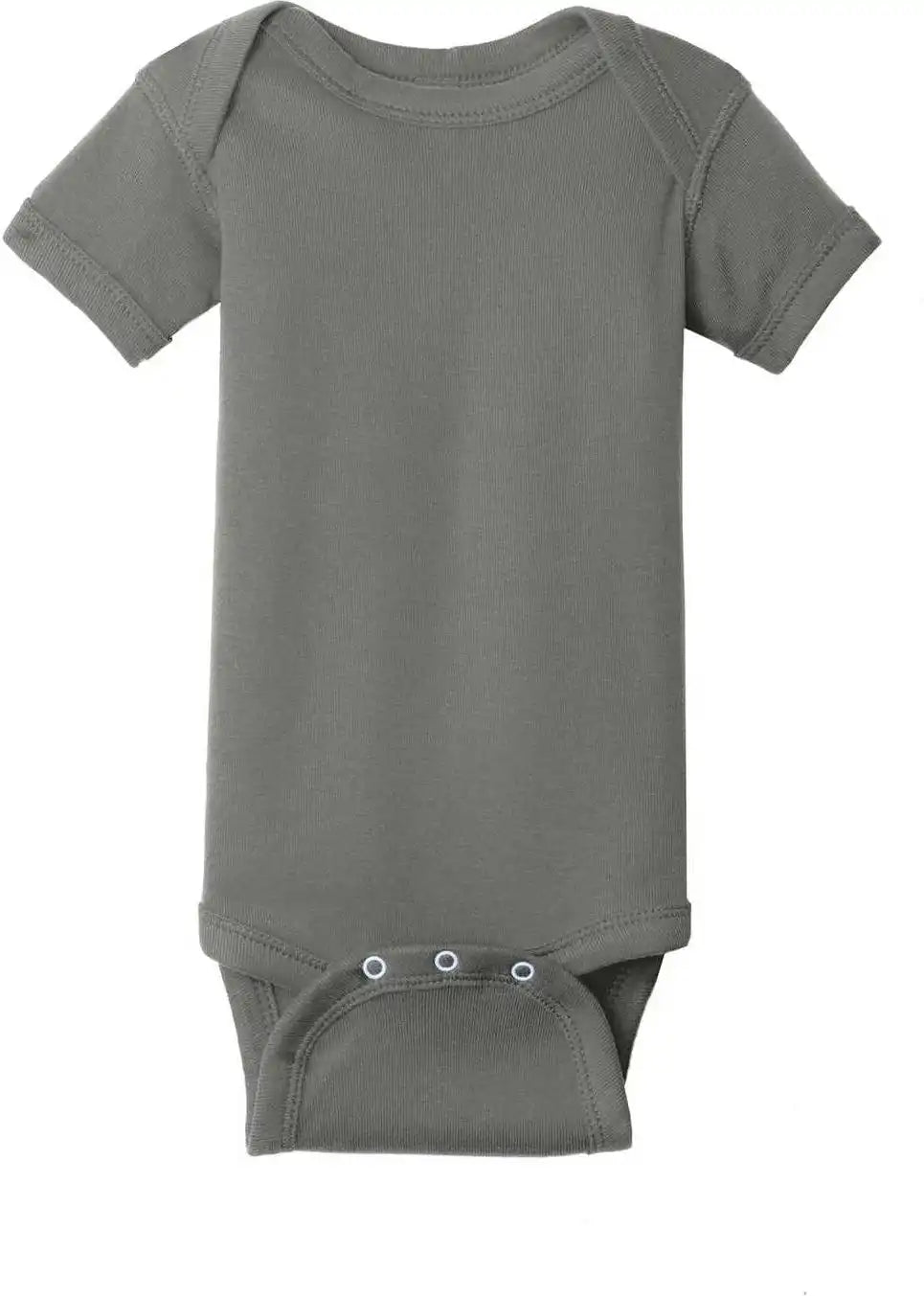 Rabbit Skins 4400 Infant Short Sleeve Baby Rib Bodysuit - Charcoal