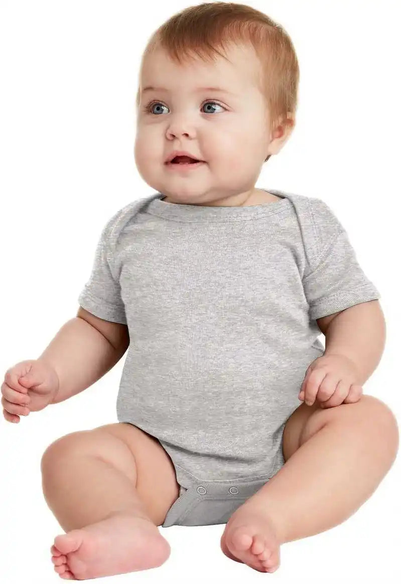 Rabbit Skins 4400 Infant Short Sleeve Baby Rib Bodysuit Heather