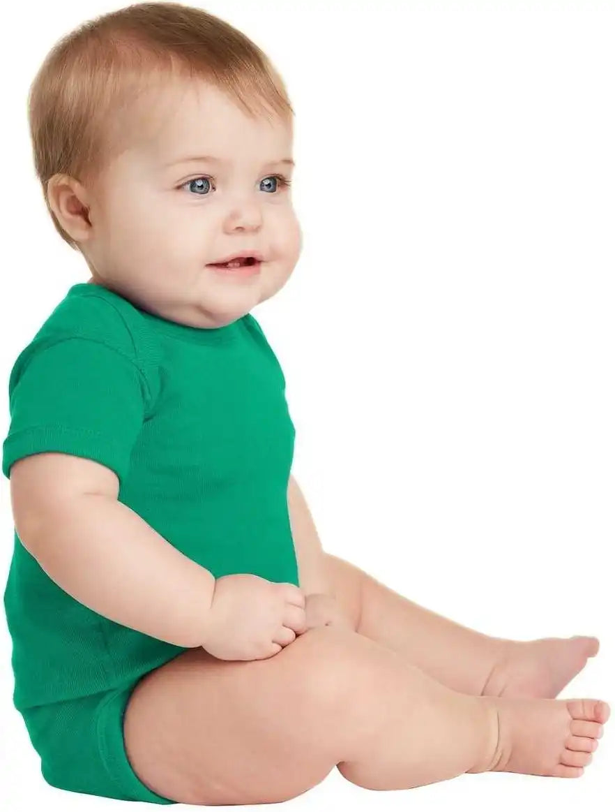 Rabbit Skins 4400 Infant Short Sleeve Baby Rib Bodysuit Kelly