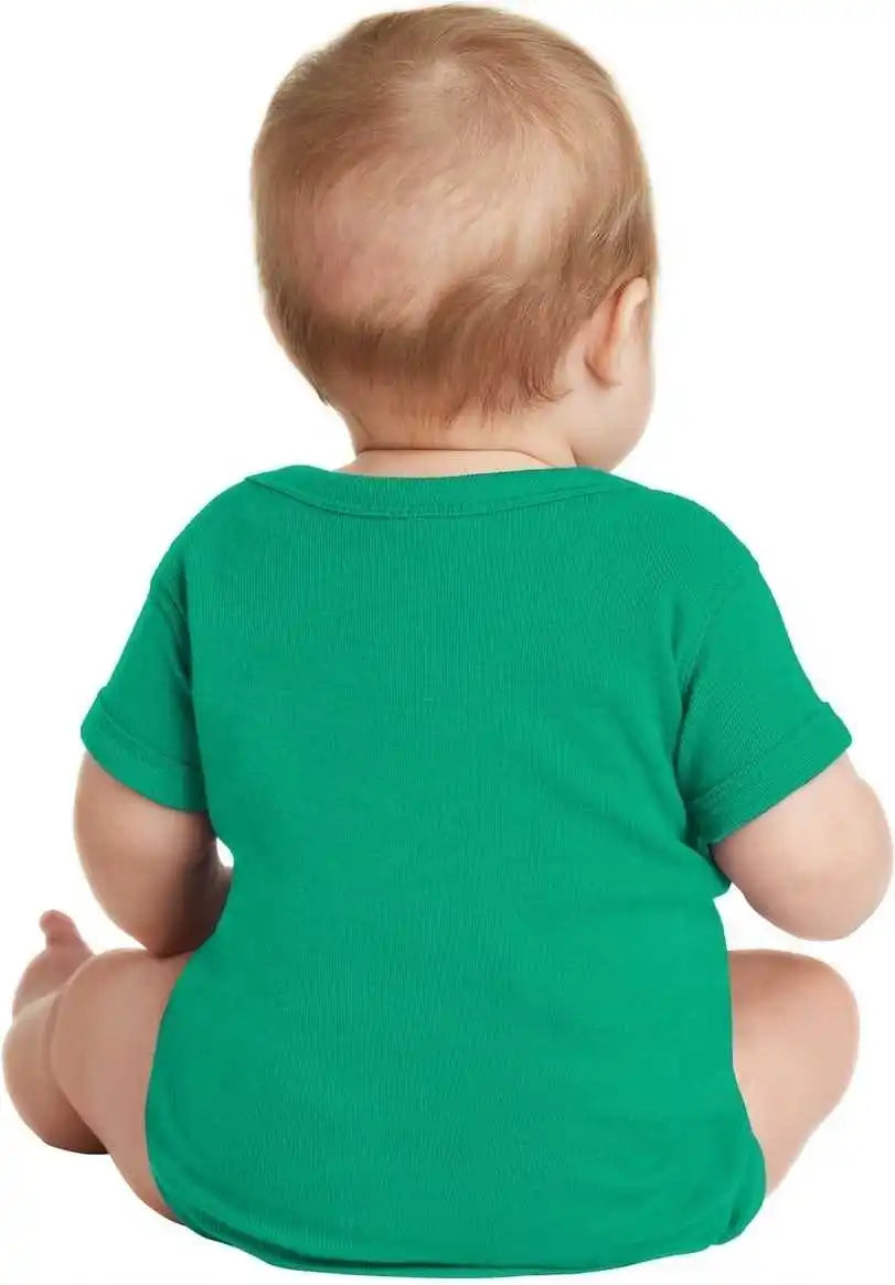 Rabbit Skins 4400 Infant Short Sleeve Baby Rib Bodysuit Kelly