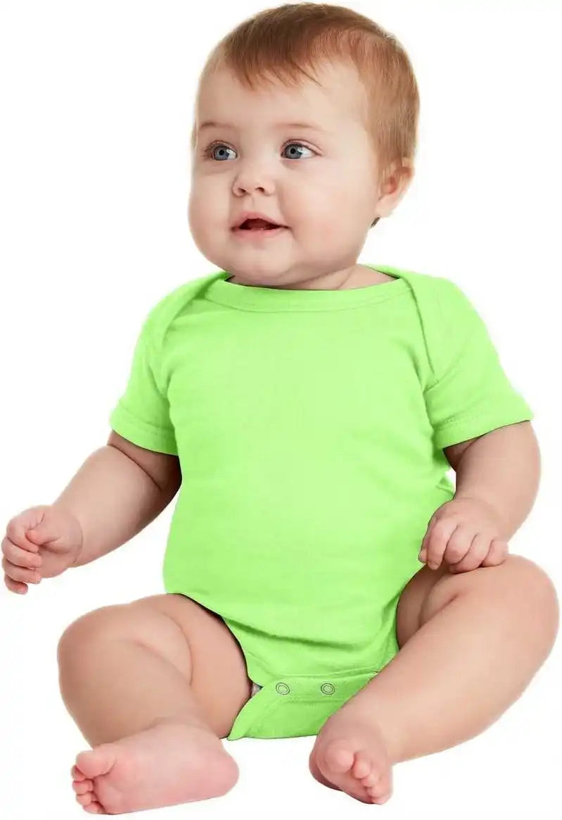 Rabbit Skins 4400 Infant Short Sleeve Baby Rib Bodysuit Key Lime