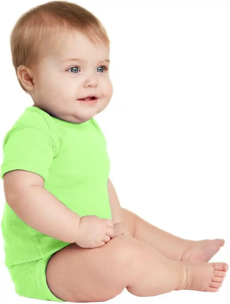 Rabbit Skins 4400 Infant Short Sleeve Baby Rib Bodysuit Key Lime