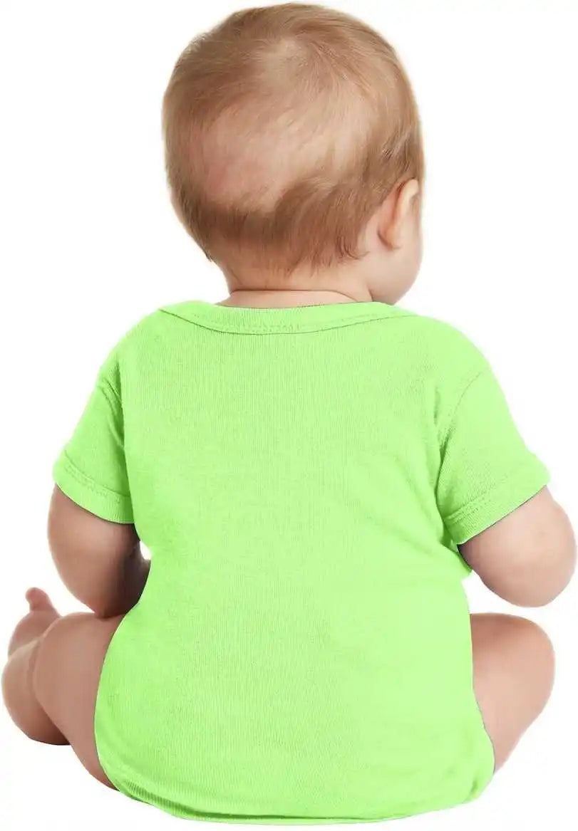 Rabbit Skins 4400 Infant Short Sleeve Baby Rib Bodysuit Key Lime