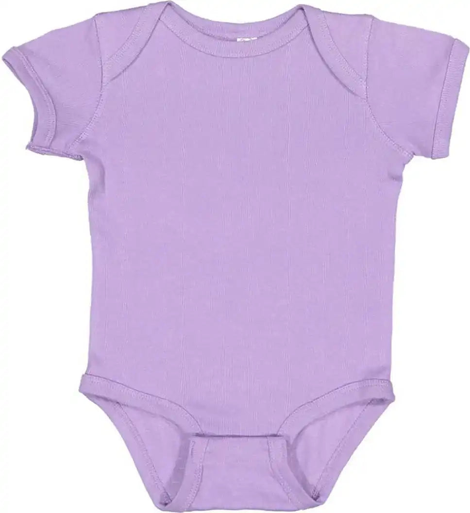 Rabbit Skins 4400 Infant Short Sleeve Baby Rib Bodysuit Lavender