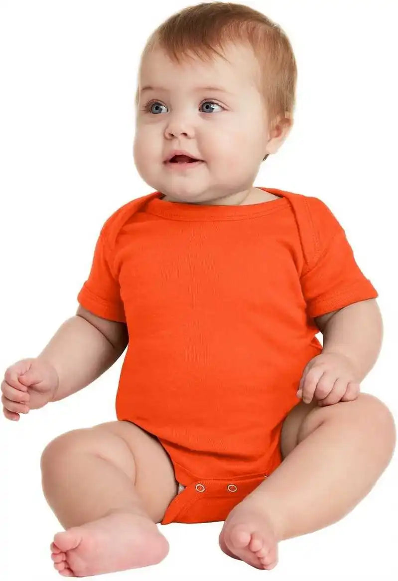 Rabbit Skins 4400 Infant Short Sleeve Baby Rib Bodysuit Orange