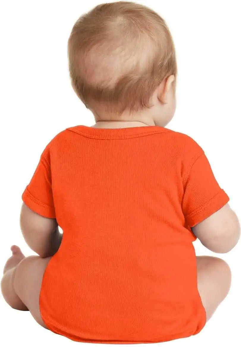 Rabbit Skins 4400 Infant Short Sleeve Baby Rib Bodysuit - Orange