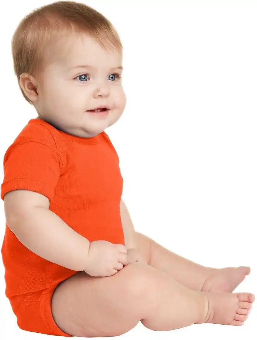 Rabbit Skins 4400 Infant Short Sleeve Baby Rib Bodysuit Orange